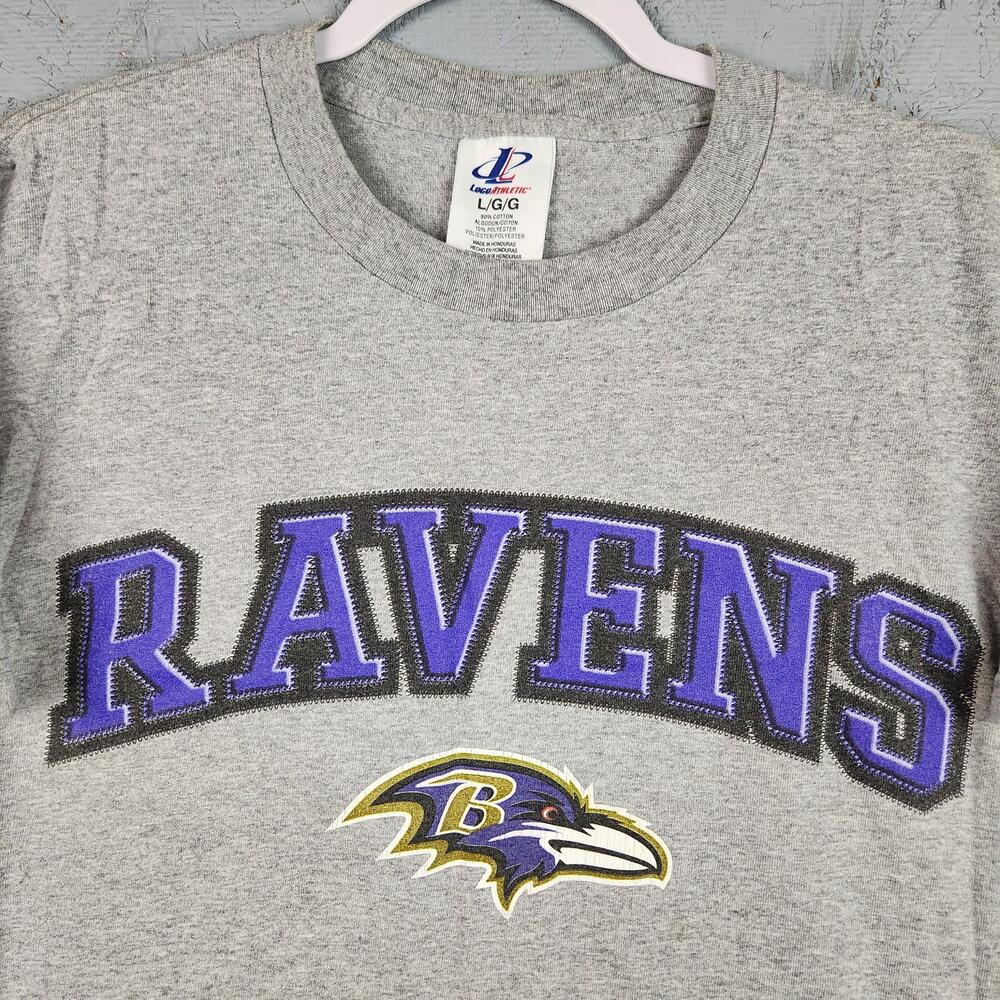 Vintage Baltimore Ravens Shirt Mens Large Gray NFL Football Logo Athletic Bird